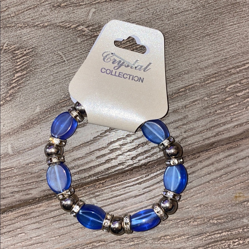 New Blue Beaded Bracelet Crystal Collection Boho